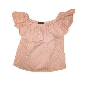 Forever 21 Striped Blouse, Size Medium, Red and White